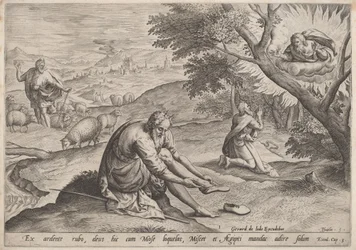 Dieu apparaissant à Moïse, 1585
