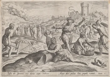 Le Maître de corvée du Pharaon battant les Israélites, vers 1585