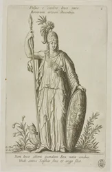 Pallas Athéna, plaque 6 du Parnasse Biceps
