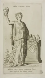 Thalia, muse de la comédie, plaque 14 du biceps du Parnasse