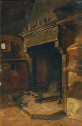 Intérieur avec cheminée