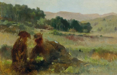 Paysage avec chasseur et chien
