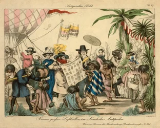 Montgolfière de Green dans les Antipodes, vers 1840