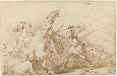 Une bataille entre cavalerie orientale et soldats, 1636