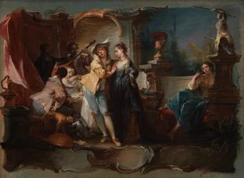 Le fils prodigue vivant avec des prostituées