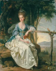 Portrait de Mlle Matilda Cleveland dans un paysage toscan