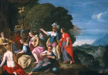 Athéna et les neuf muses aux puits d