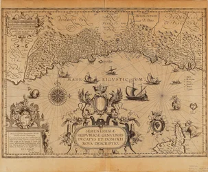 La République de Gênes, carte de Jan Baptist Vrients du Theatrum Orbis Terrarum par Abraham Ortelius
