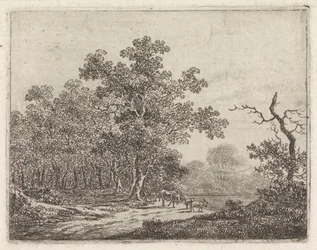 Paysage avec chêne et bétail