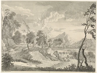 Paysage vallonné avec cascade
