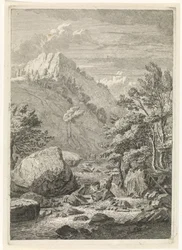 Ravin avec une large cascade