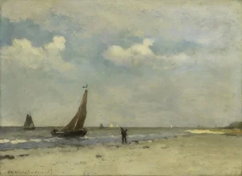 Scène de plage, vers 1870-1903 (huile sur panneau)