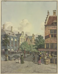 Pont de pierre, à droite une boutique