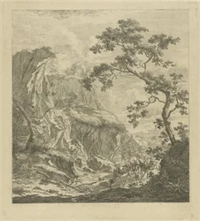 Paysage montagneux avec bétail