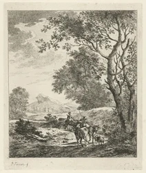 Paysage avec berger et bétail