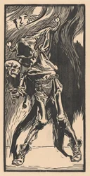 La Mort en arlequin, jouant au bilboquet