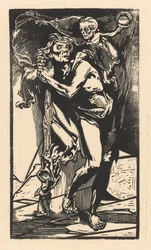 Homme avec la Mort sur son dos