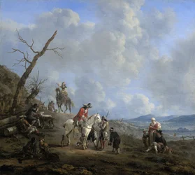 Paysage avec cavaliers