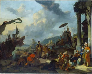 Scène de port méditerranéen