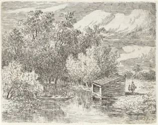 Maison de bateau au bord d
