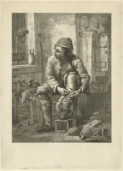 Homme bandant sa jambe