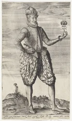 Homme inconnu avec un œillet