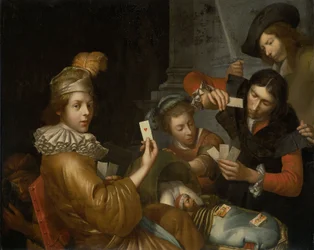 Le jeu de cartes sur le berceau : Allégorie