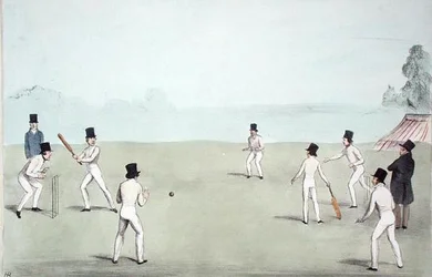 Amusement de vacances, No. 3 (Cricket - Une longue manche) (HB Sketches No. 653) publié le 3 octobre 1840