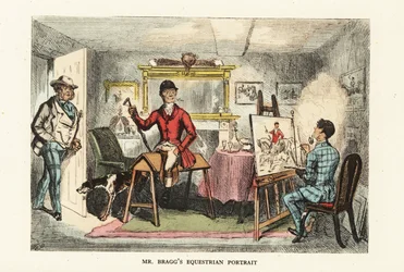 Gentleman anglais en tenue de chasse faisant peindre son portrait