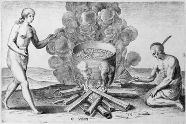 Cuisson dans un pot, gravure par Gysbert van Veen