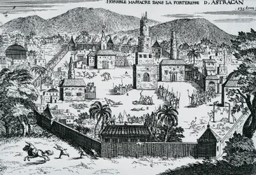 Les Cosaques dirigés par Stepan Razin attaquant la forteresse d