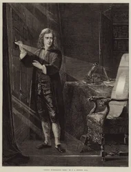 Newton étudiant la lumière