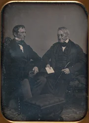 Deux hommes âgés conversant, vers 1850