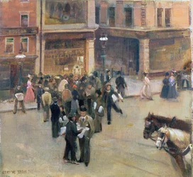 Waiting to Hear the Results (Great Notts. v. Surrey Match, Nottingham, August 1892) (huile sur panneau)