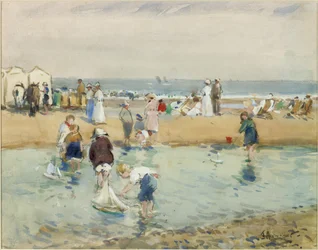 Sur la plage, Whitley Bay