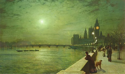 Reflets de lumière sur la Tamise près de Westminster
