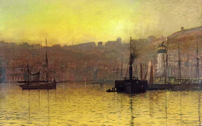 Crépuscule dans le Port de Scarborough