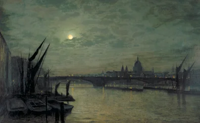 La Tamise au clair de lune avec le pont de Southwark, 1884