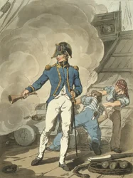 Capitaine de poste du Costume de Grande-Bretagne, gravé par l