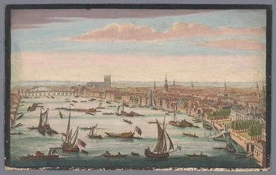 Vue de la rivière Thames et de la ville de Londres depuis le côté nord-ouest (The south east prospect of Westminster from Somerset House to Westminster Bridge)