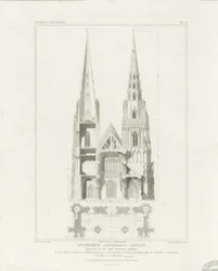 Cathédrale de Lichfield - Façade ouest : gravure, nd [vers 1819]