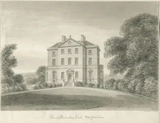Barlaston Hall : dessin sépia