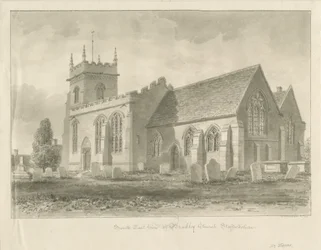 Église de Bradley : dessin sépia, 1842