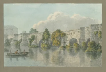 Burton-upon-Trent Bridge and Town: aquarelle