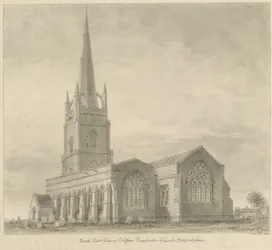 Église de Clifton Campville : dessin sépia
