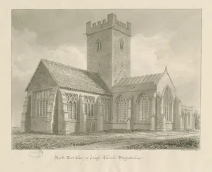 Église de Leigh : dessin sépia