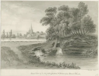 Cathédrale de Lichfield - Vue Est, 1844