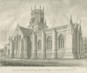 Stafford - Église Sainte-Marie : dessin sépia