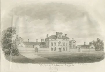 Stafford - Union Workhouse: dessin sépia