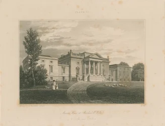 Wiltshire - Stourhead - Manoir : gravure